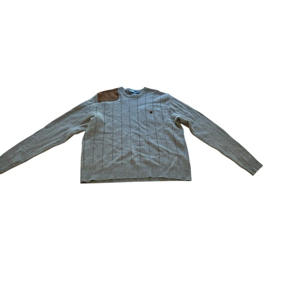 Polo RALPH LAUREN Vtg‎ Sportsmen Shooting Leather Patch 100% Wool Sweater XL - Picture 1 of 11